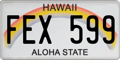 HI license plate FEX599