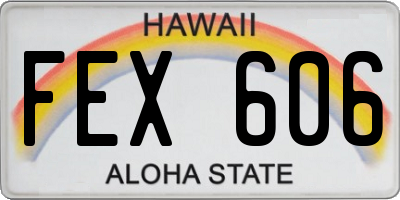 HI license plate FEX606