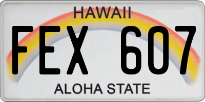 HI license plate FEX607