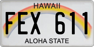 HI license plate FEX611