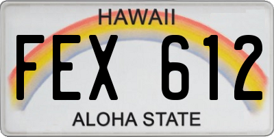 HI license plate FEX612