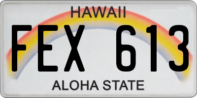 HI license plate FEX613