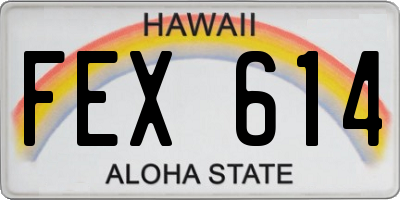 HI license plate FEX614