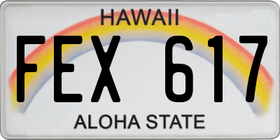 HI license plate FEX617