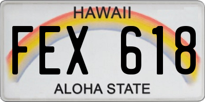 HI license plate FEX618