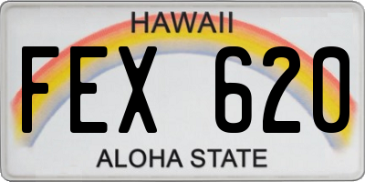 HI license plate FEX620