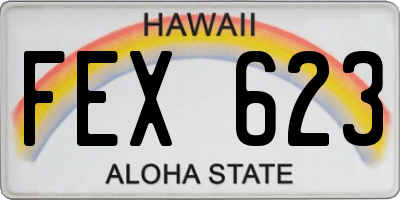 HI license plate FEX623