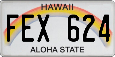 HI license plate FEX624