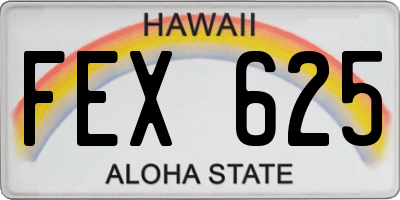 HI license plate FEX625