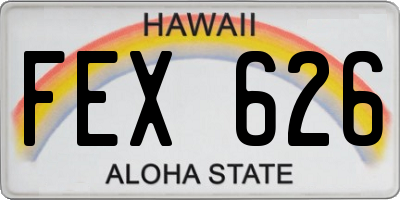 HI license plate FEX626
