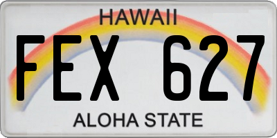 HI license plate FEX627