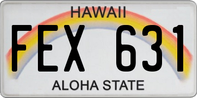 HI license plate FEX631