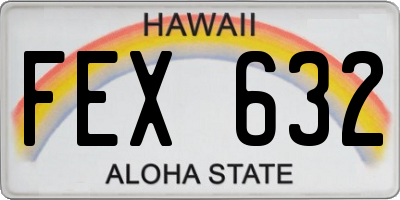 HI license plate FEX632