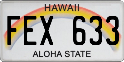 HI license plate FEX633