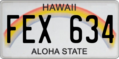 HI license plate FEX634
