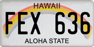 HI license plate FEX636
