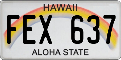 HI license plate FEX637