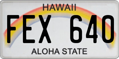 HI license plate FEX640