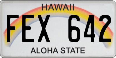 HI license plate FEX642