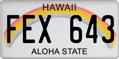 HI license plate FEX643