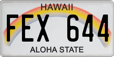 HI license plate FEX644