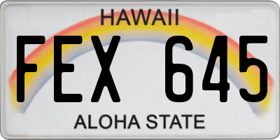 HI license plate FEX645