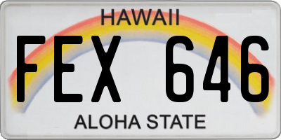 HI license plate FEX646