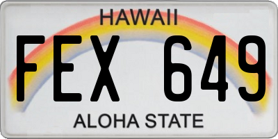 HI license plate FEX649