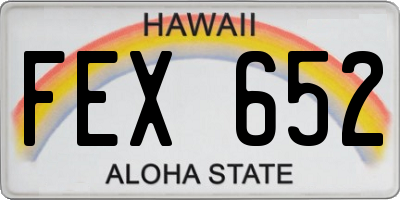 HI license plate FEX652