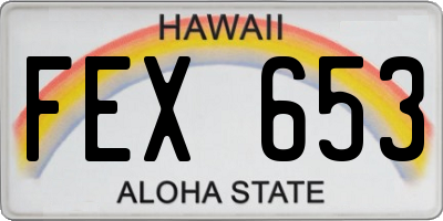HI license plate FEX653