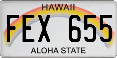 HI license plate FEX655