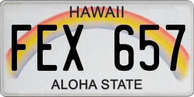 HI license plate FEX657