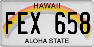 HI license plate FEX658
