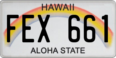 HI license plate FEX661