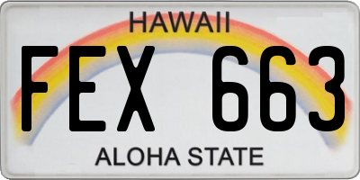 HI license plate FEX663