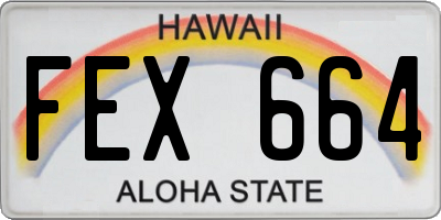 HI license plate FEX664