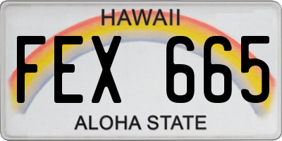 HI license plate FEX665
