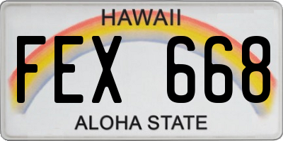 HI license plate FEX668