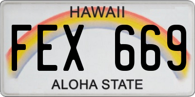 HI license plate FEX669