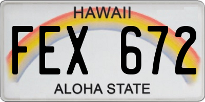 HI license plate FEX672