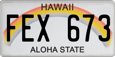 HI license plate FEX673