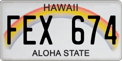 HI license plate FEX674