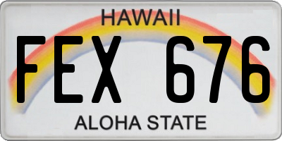 HI license plate FEX676