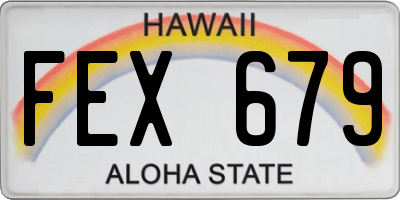 HI license plate FEX679