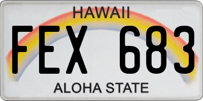 HI license plate FEX683