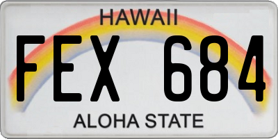 HI license plate FEX684