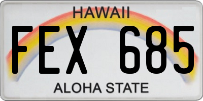 HI license plate FEX685
