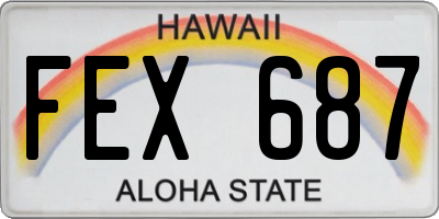 HI license plate FEX687