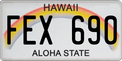 HI license plate FEX690
