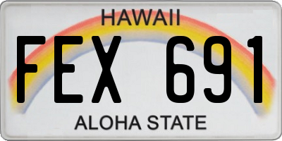 HI license plate FEX691
